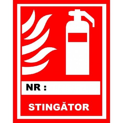 Placuta pentru stingator cu numar personalizat